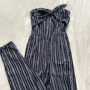 Aerie striped jumpsuit
